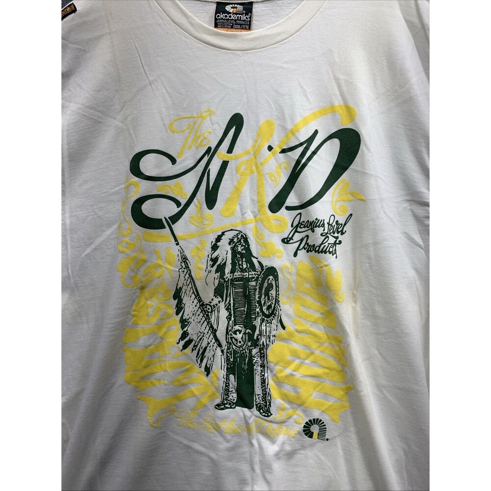 Akademiks Indian Graphic Tee T-Shirt Men's Jeanius Level White Crew Neck XXXL - Picture 2 of 15
